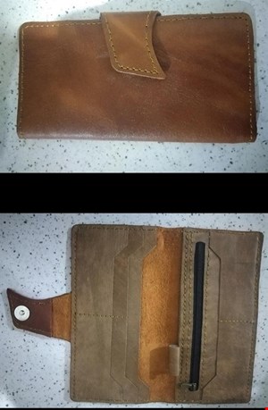 کیف کتی مردانه چرم طبیعی گاوی داخلی چرم بزی رنگ قهوه ای کد 1102