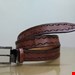 کمربند چرم کراست گاوی حکاکی شده با دست رنگ قهوه ای کد 1101 0