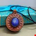 گردنبند یا آویز چرم و  سنگ لاجورد افغان اصل رنگ عسلی کد 1106